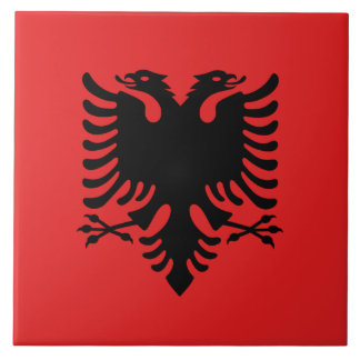Albaniens Flagga Tile Kakelplatta