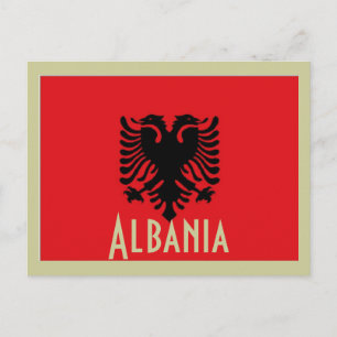 Albaniens flagga-vykort vykort