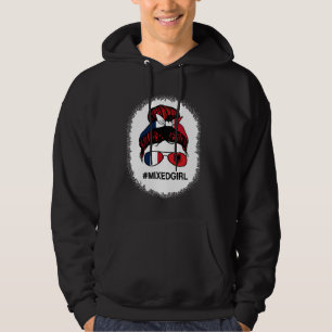 Albaniens Frankrike Flagga Albansk Fransk Messy Bu Hoodie