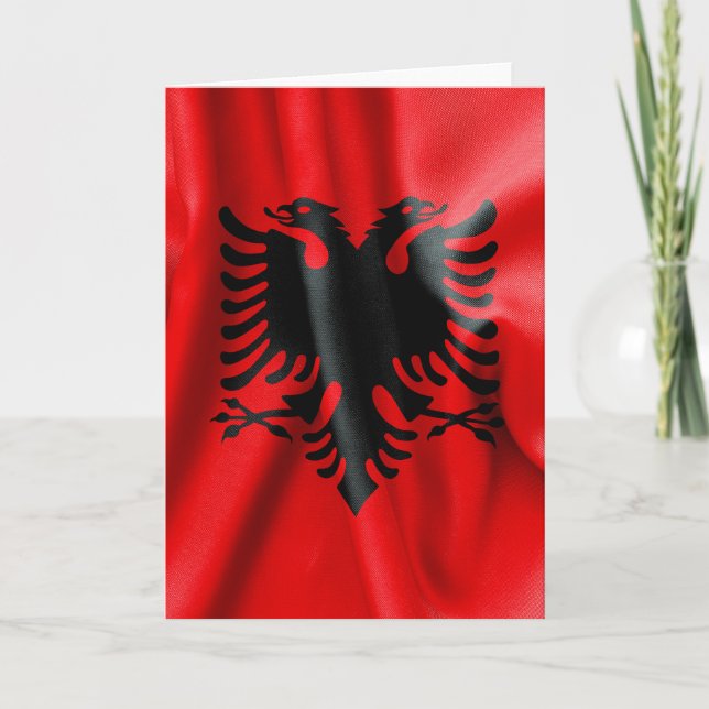 Albaniens hälsningskort för Flagga Kort (Framsida)