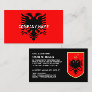 Albaniens Jacka av Arm, Flagga av Albanien Visitkort
