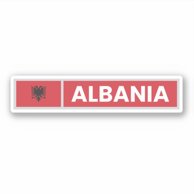 Albaniens nationalflagga klistermärken (Framsida)
