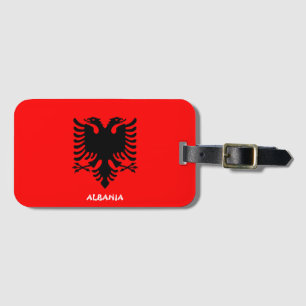 Albaniens nationella Flagga Patriotic Bagagebricka