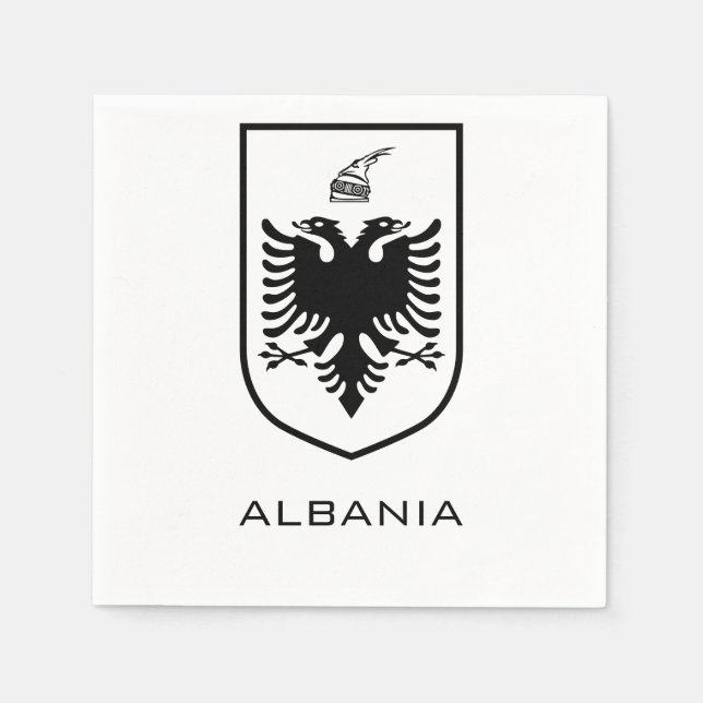 Albaniens nationella statsvapen Heritage Ink Pappersservett (Framsidan)