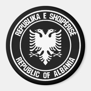 Albaniens runda emblem magnet