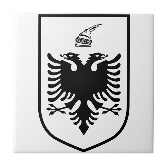 Albaniens statsvapen kakelplatta (Framsidan)