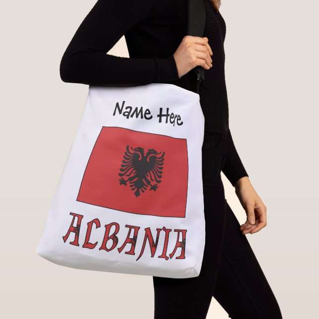 Albansk albansk flagga personlig  axelväska (Närbild)