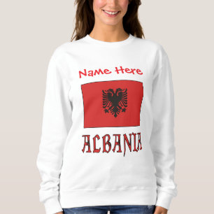 Albansk albansk flagga röd personlig kvinna t shirt