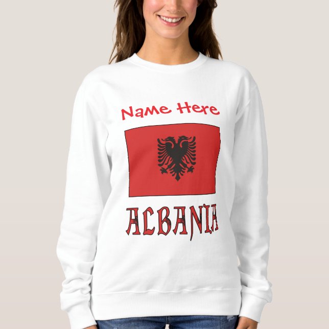 Albansk albansk Flagga Röd Personlig Kvinnor T Shirt (Framsida)
