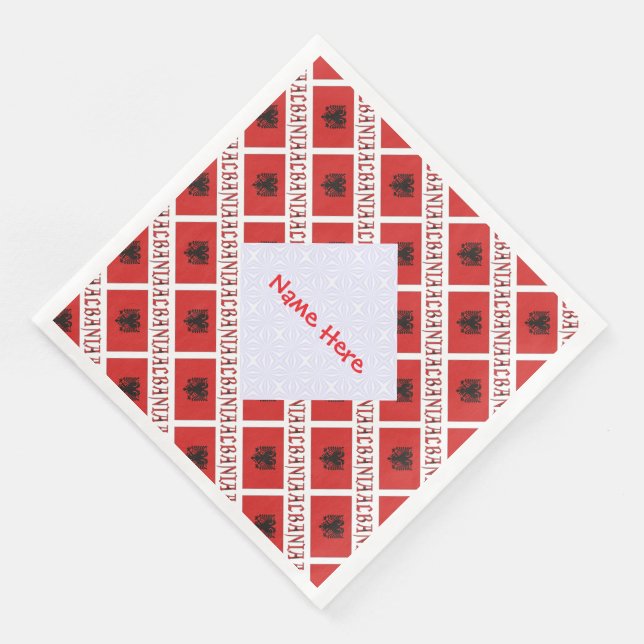 Albansk albansk Flagga Tiled Red Personlig Pappersservett (Hörn)