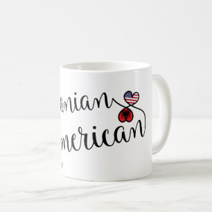 Albansk amerikan Entwined hjärtamugg Kaffemugg