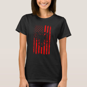 Albansk Amerikansk Flagga Albanien Amerika Stolthe T Shirt
