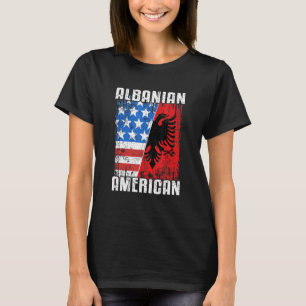 Albansk amerikansk Flagga Albanien Eagle Usa Shqip T Shirt