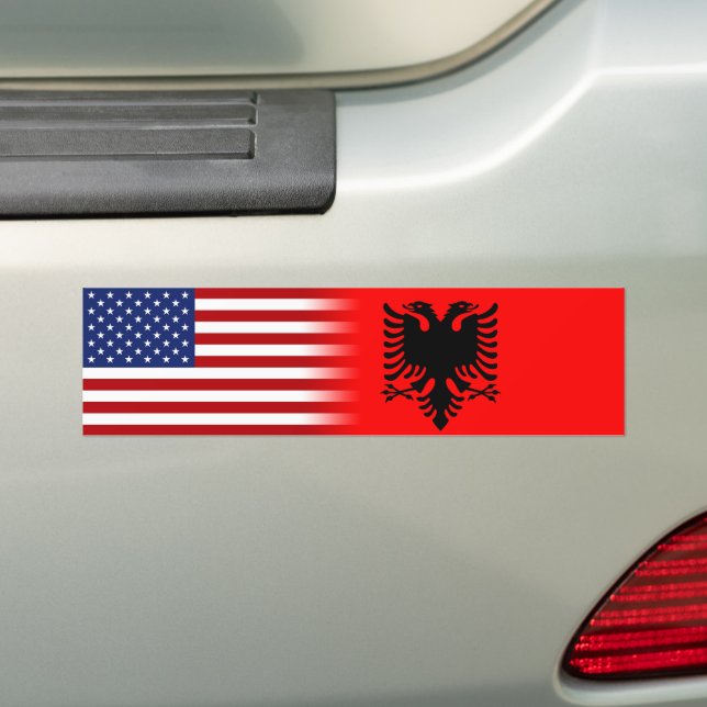 Albansk-amerikanska Albanien, Flagga, USA, Flagga Bildekal (På Bil)