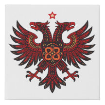Albansk dubbelhövdad örn Etnisk konst Canvas Pri