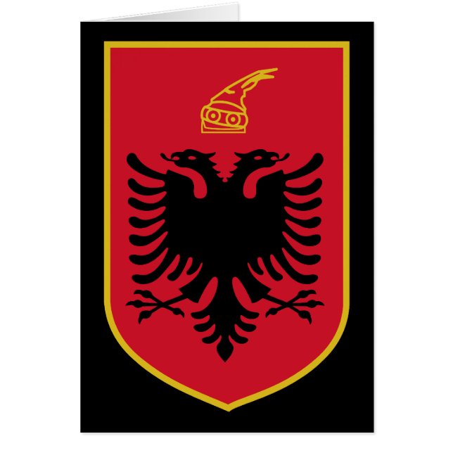 albansk emblem hälsningskort (Framsidan)