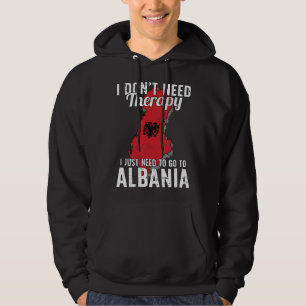 Albansk flagg I Albanien Flagga I Semesterpresent Hoodie