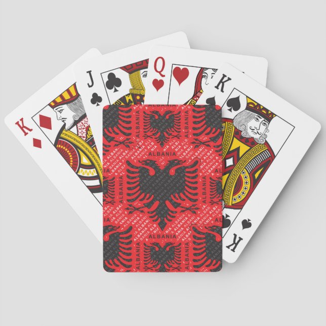 Albansk flagga 2 casinokort (Baksidan)