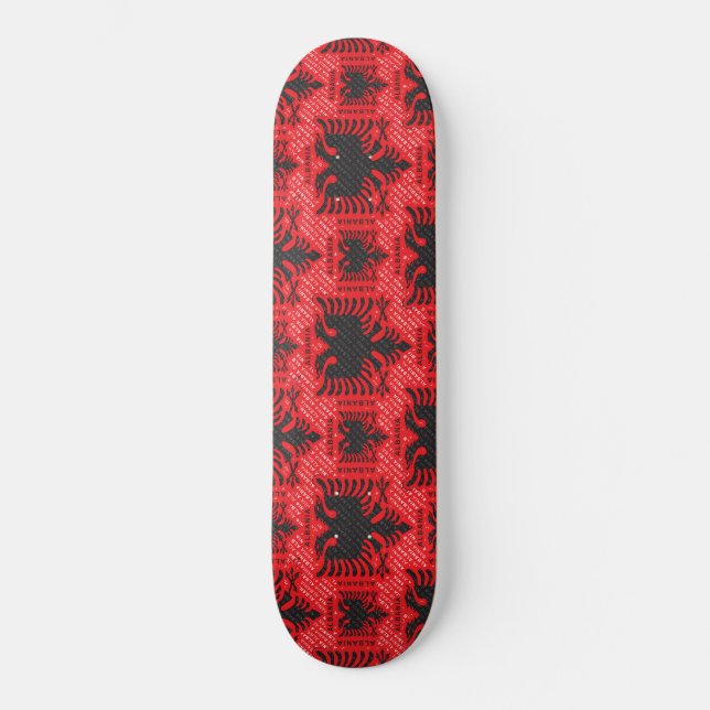Albansk flagga 2 mini skateboard bräda 18,5 cm (Framsida)