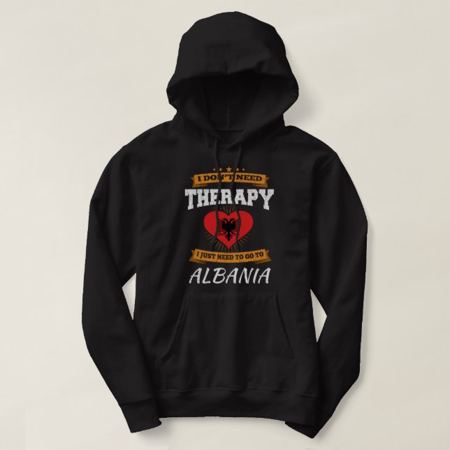 Albansk Flagga I Funny Albanien Vacation Gift I Fu Hoodie (Design framsida)