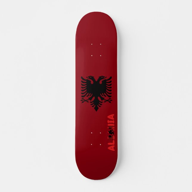 Albansk flagga mini skateboard bräda 18,5 cm (Framsida)