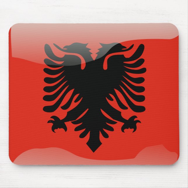 Albansk glansig flagga musmatta (Framsidan)