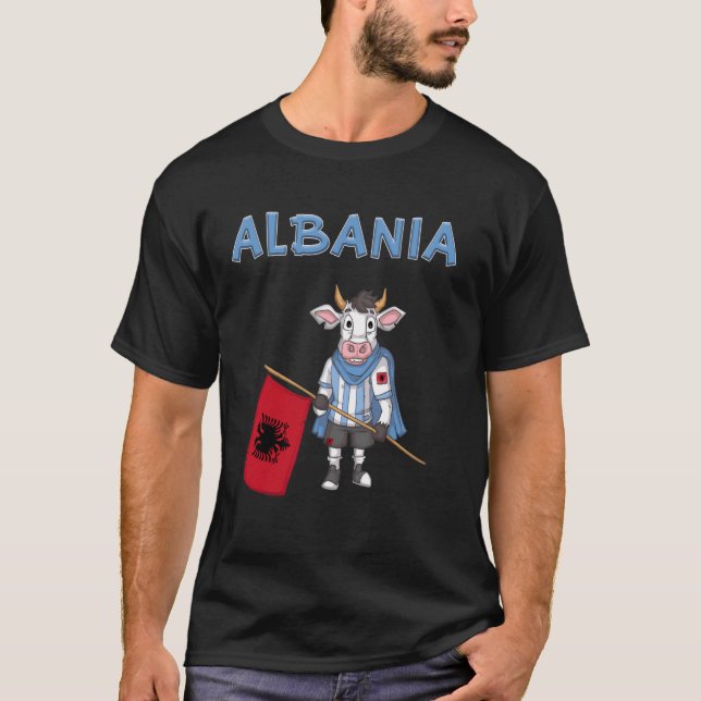 Albansk ko Albanien fan T Shirt (Framsida)
