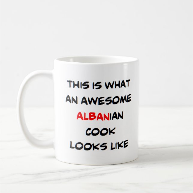 albansk kock, fantastisk kaffemugg (Vänster)