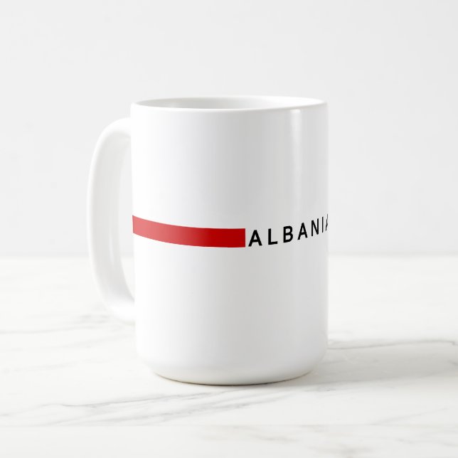 Albansk minimalistisk flagga kaffemugg (Framsida vänster)