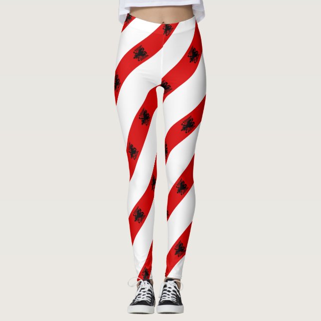 Albansk randflagga leggings (Framsida)
