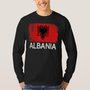 Albansk Vintage av Flagga i Albanien T Shirt