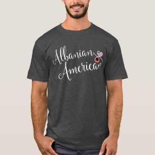 Albanska amerikanska entwated Hearts T Shirt