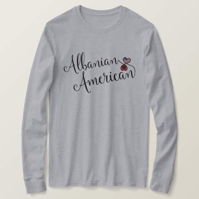 Albanska amerikanska entwated Hearts Tröja (Design framsida)