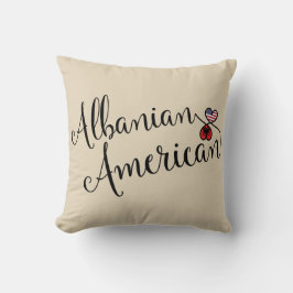 Albanska amerikanska entwed Hearts Throw Cushion Kudde