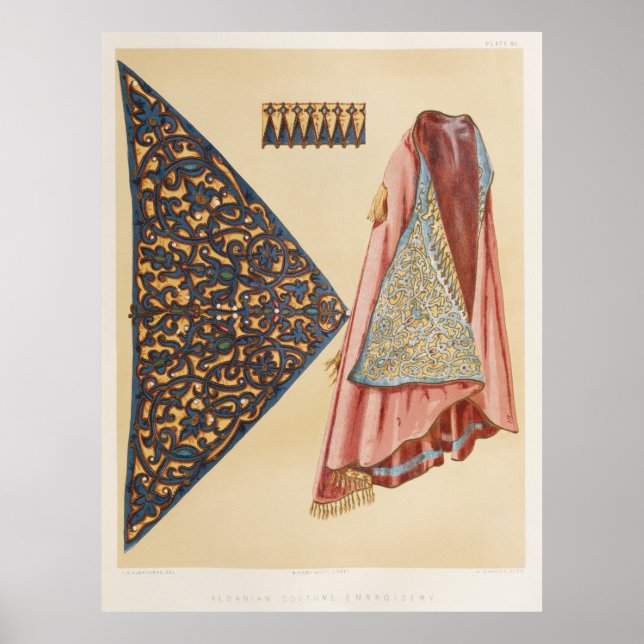 Albanska begravningsbroderier från industribilen poster (Framsidan)