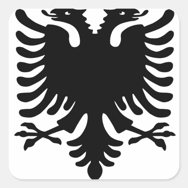 Albanska Eagle. Fyrkantigt Klistermärke (Framsida)