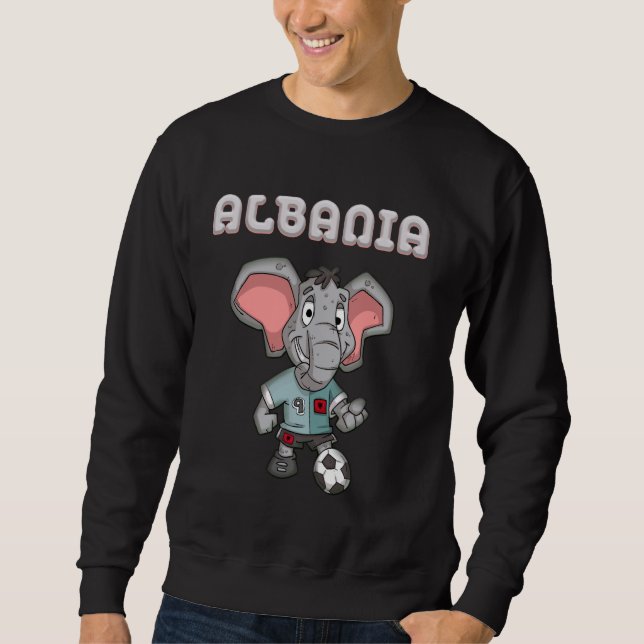 Albanska Elephant Albanian Fläkt Lång Ärmad Tröja (Framsida)