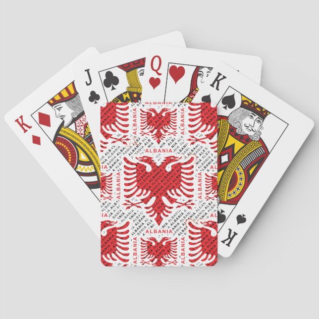 Albanska flagga 4 casinokort (Baksidan)