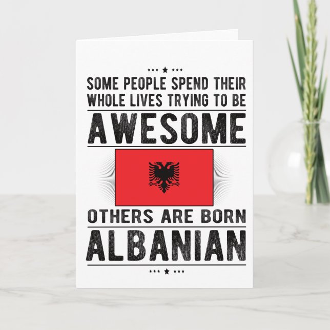 Albanska Flagga Albanien Heritage Albanska rötter Kort (Framsida)