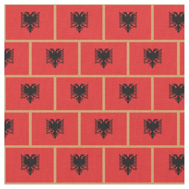 Albanska Flagga & Albanien mode Fabric/sport Tyg (Närbild)
