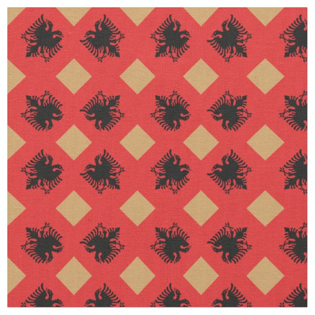 Albanska Flagga & Albaniens Trendig Fabric/mode Tyg (Närbild)