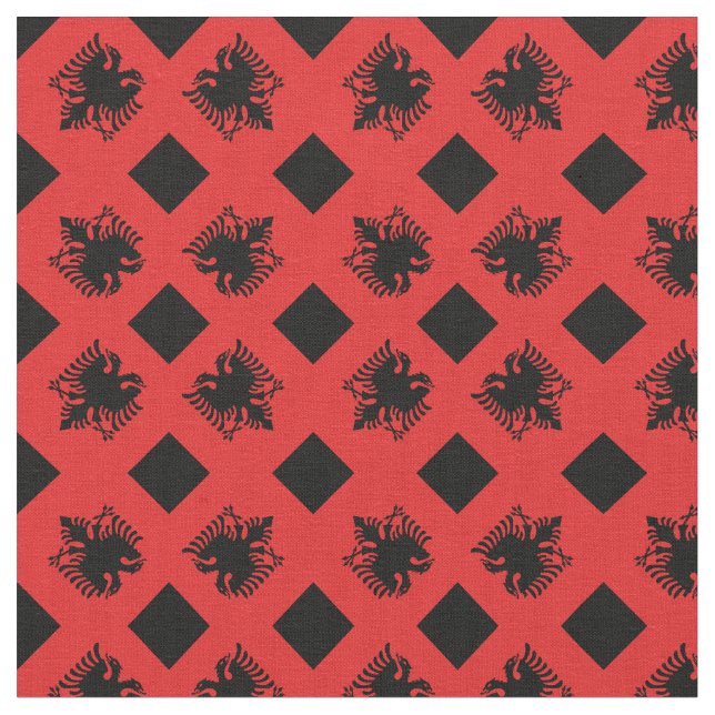 Albanska Flagga & Albaniens Trendig Fabric/mode Tyg (Närbild)