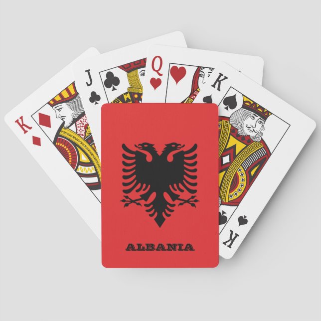 Albanska Flagga, albanska spelkort (Baksidan)