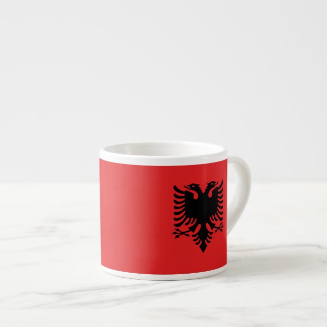 Albanska flagga espressomugg (Framsida höger)