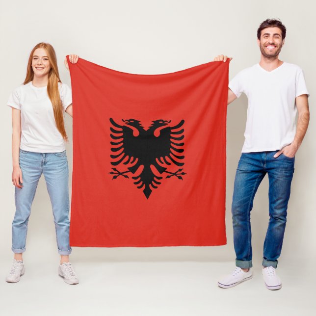 Albanska flagga fleecefilt (På plats)