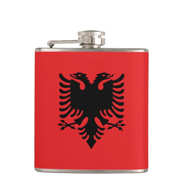 Albanska Flagga & hjärta, resa Albanien/sportfanta Fickplunta (Framsidan)