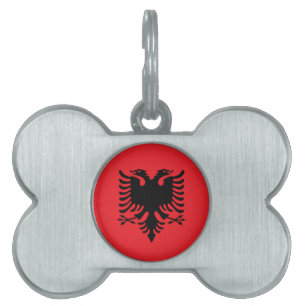 Albanska flagga ID-bricka husdjur