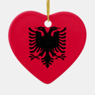 Albanska Flagga Julgransprydnad Keramik