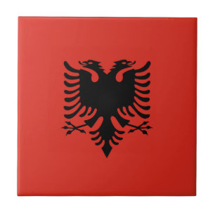 Albanska flagga kakelplatta