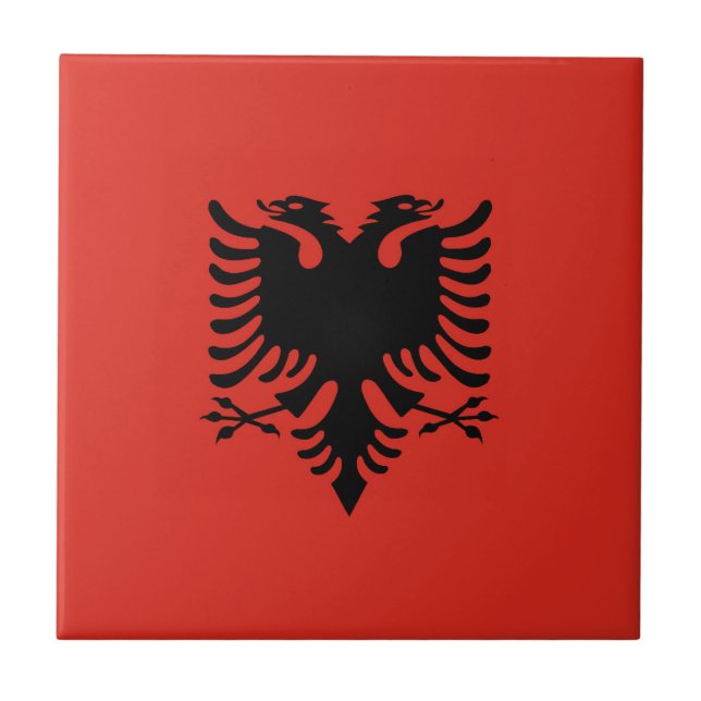 Albanska flagga kakelplatta (Framsidan)